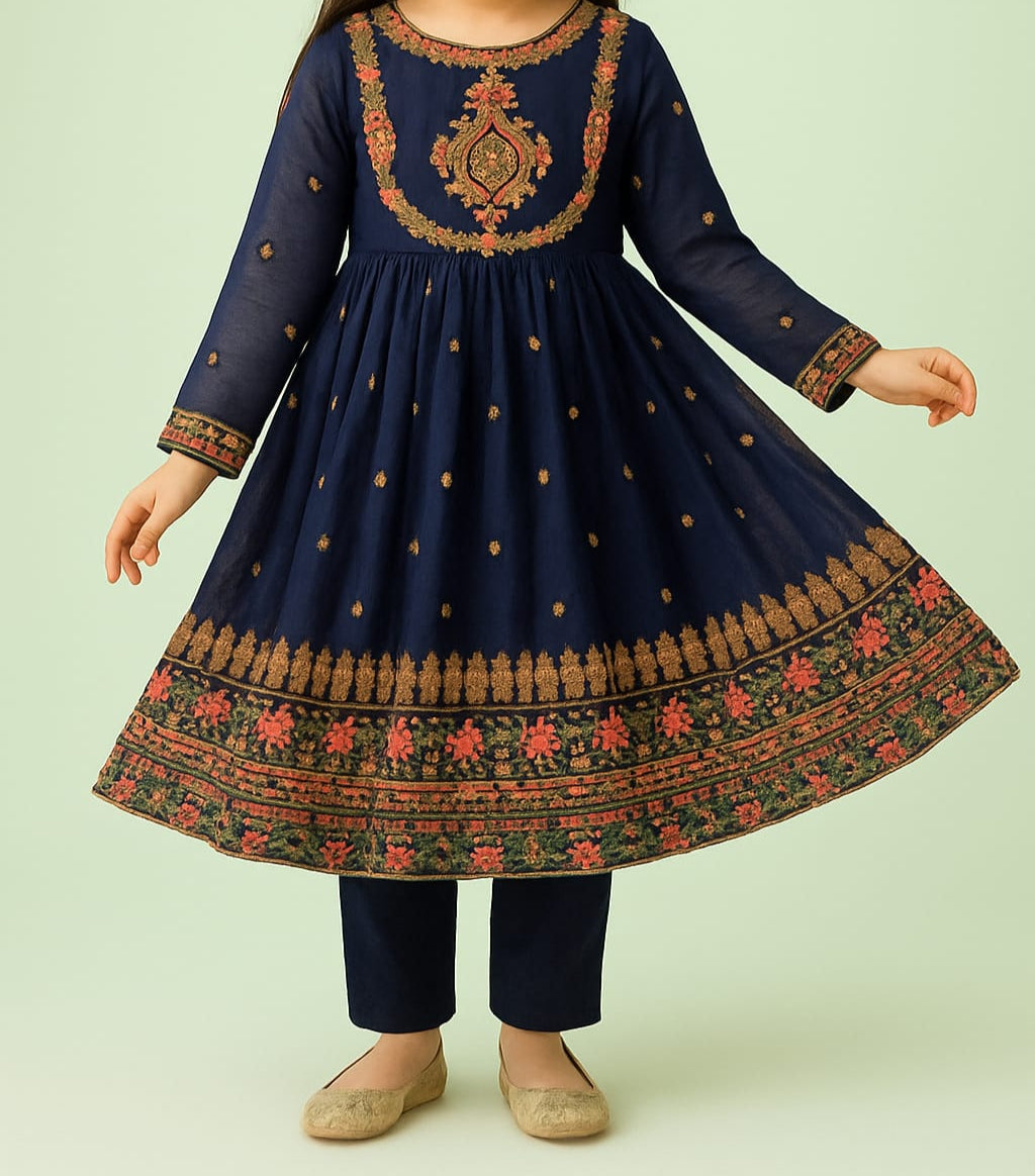 3 Piece Chiffon Embroidery Suits.