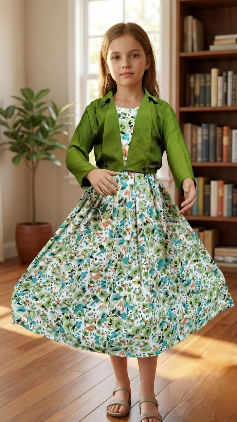 Long Frock Western With Koti Imported Georgette.