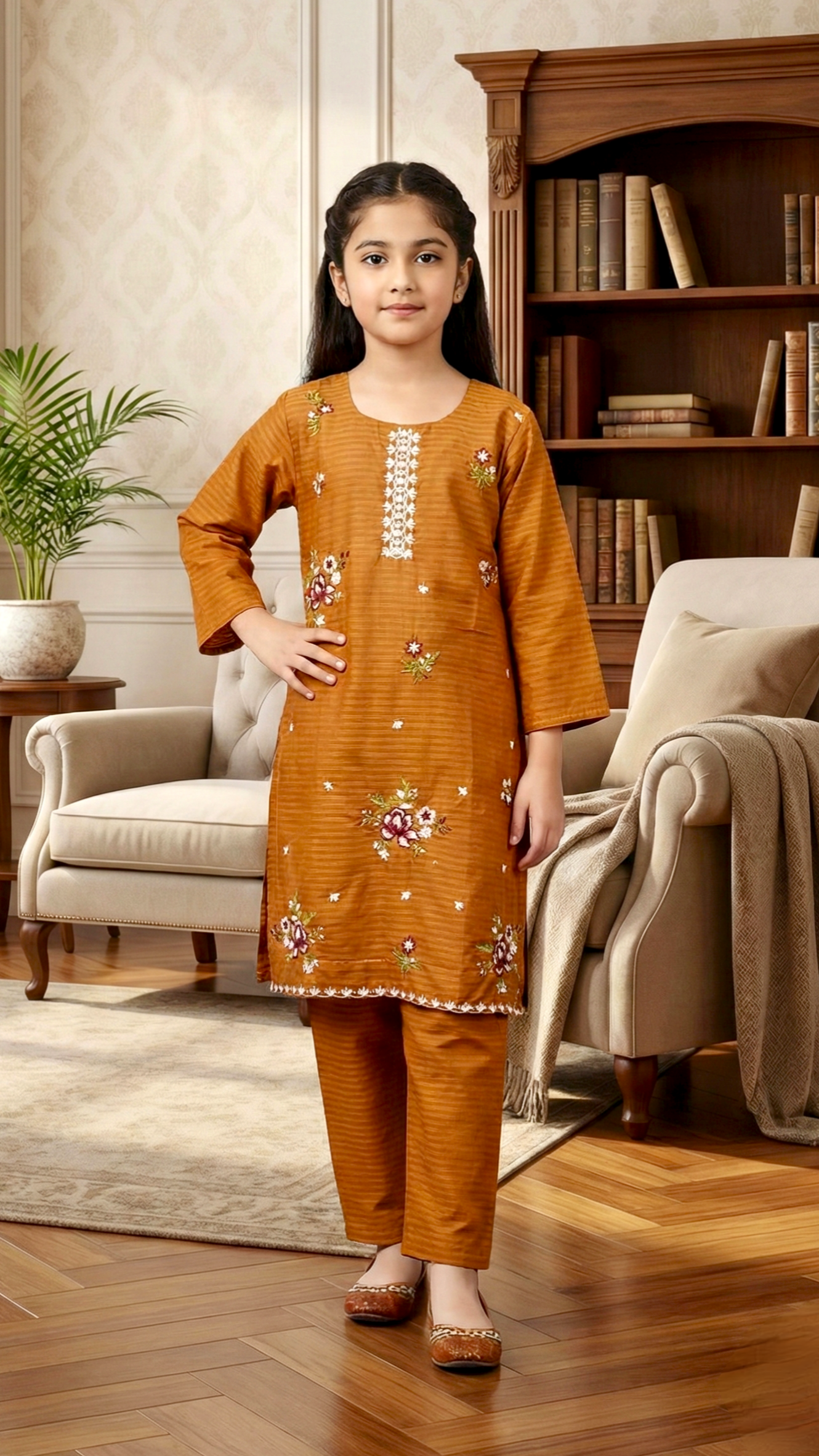 3 Piece Cotton Embroidery Suits.