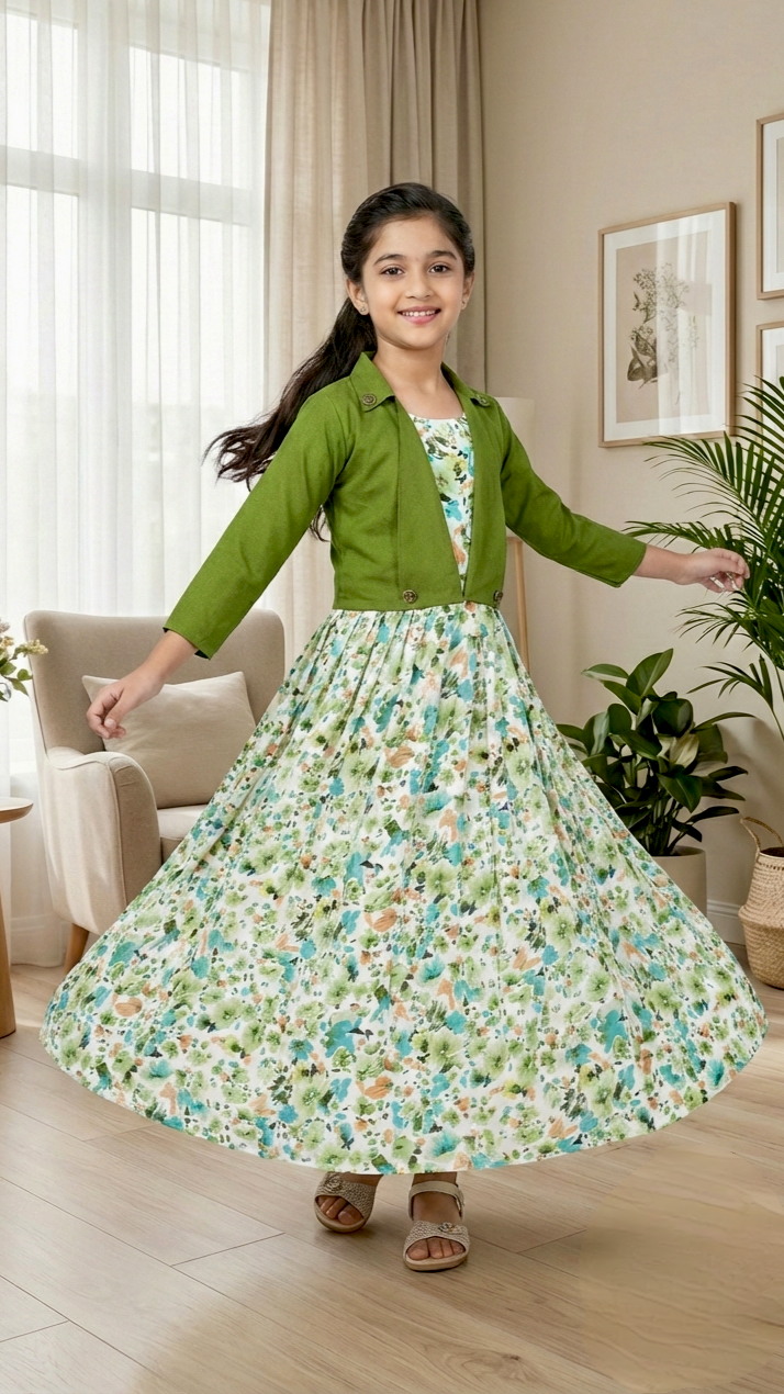 Long Frock Western With Koti Imported Georgette.