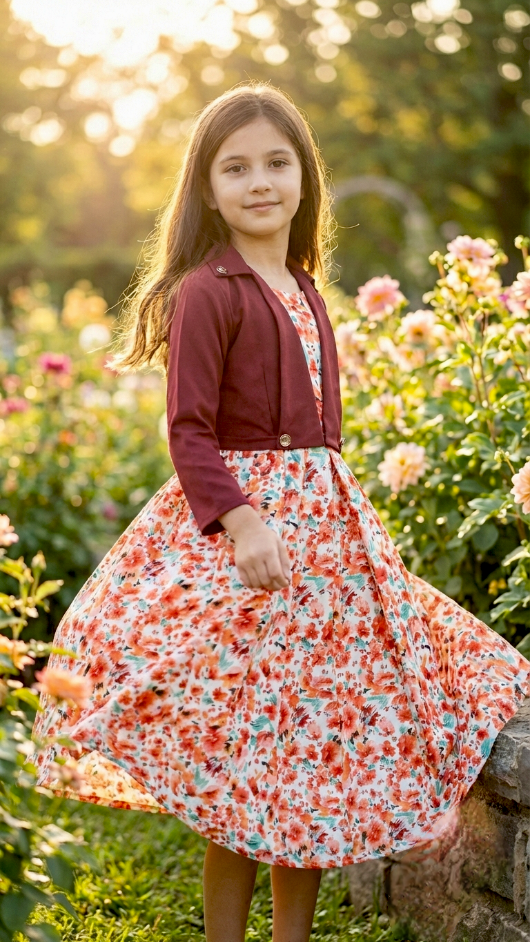 Long Frock Western With Koti Imported Georgette.