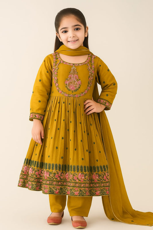 3 Piece Chiffon Embroidery Suits.