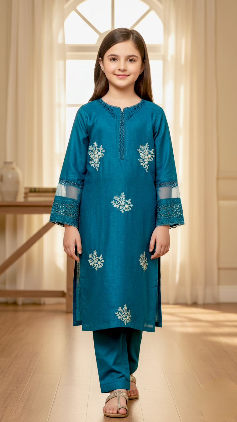 2 Piece Winter Khaddar Embroidery Suit.