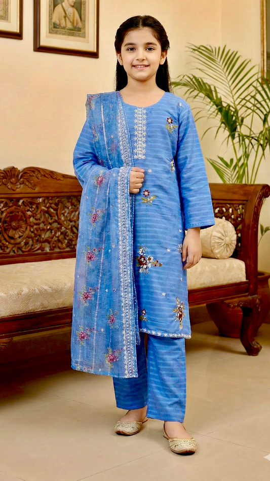 3 Piece Cotton Embroidery Suits.