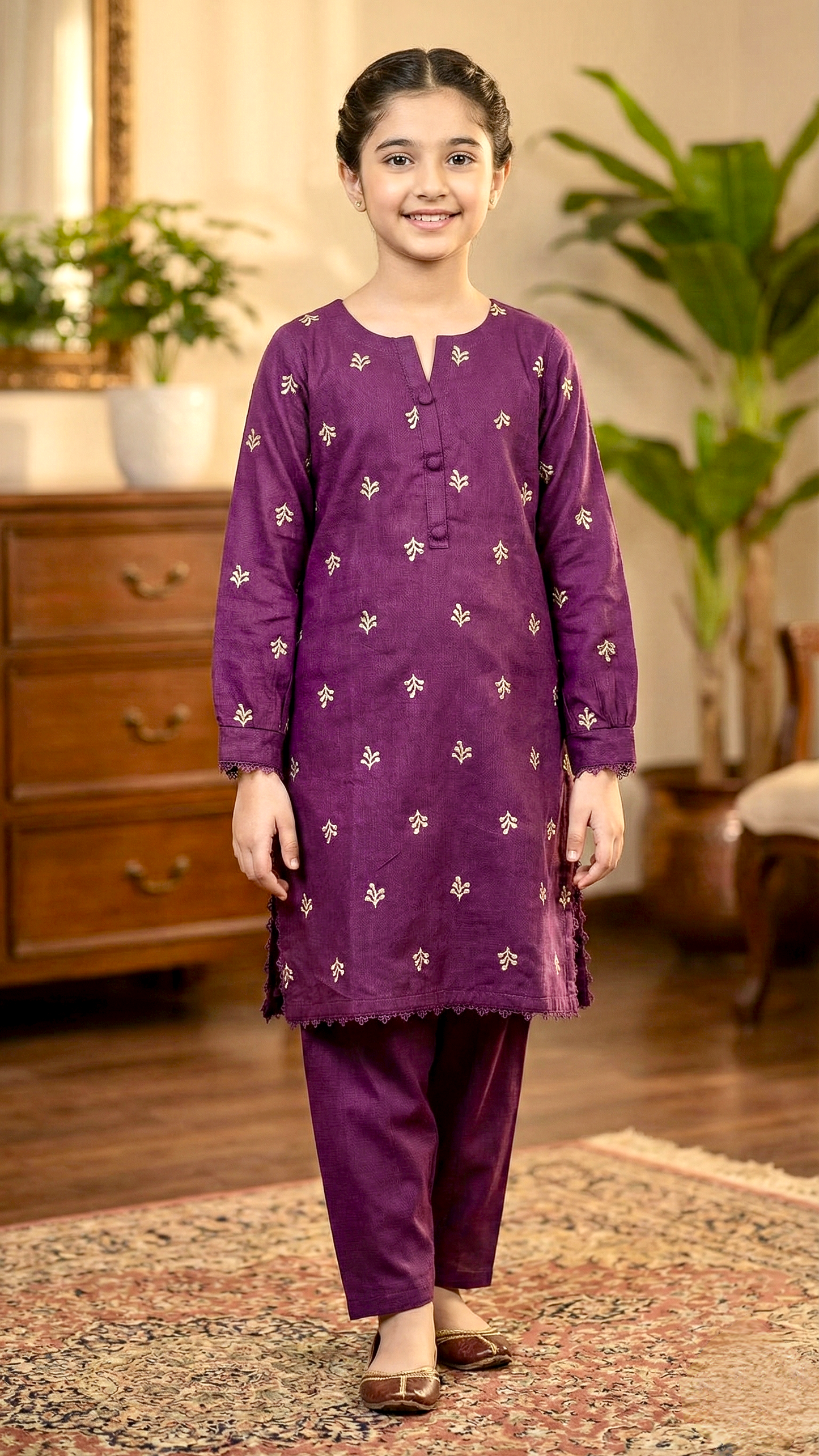 2 Piece Khaddar Embroidery Suit.