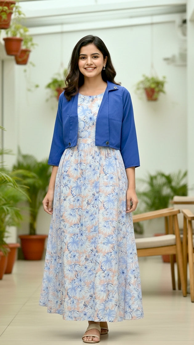 Long Frock Western With Koti.