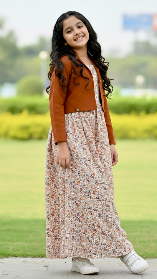 Long Frock Western With Koti.