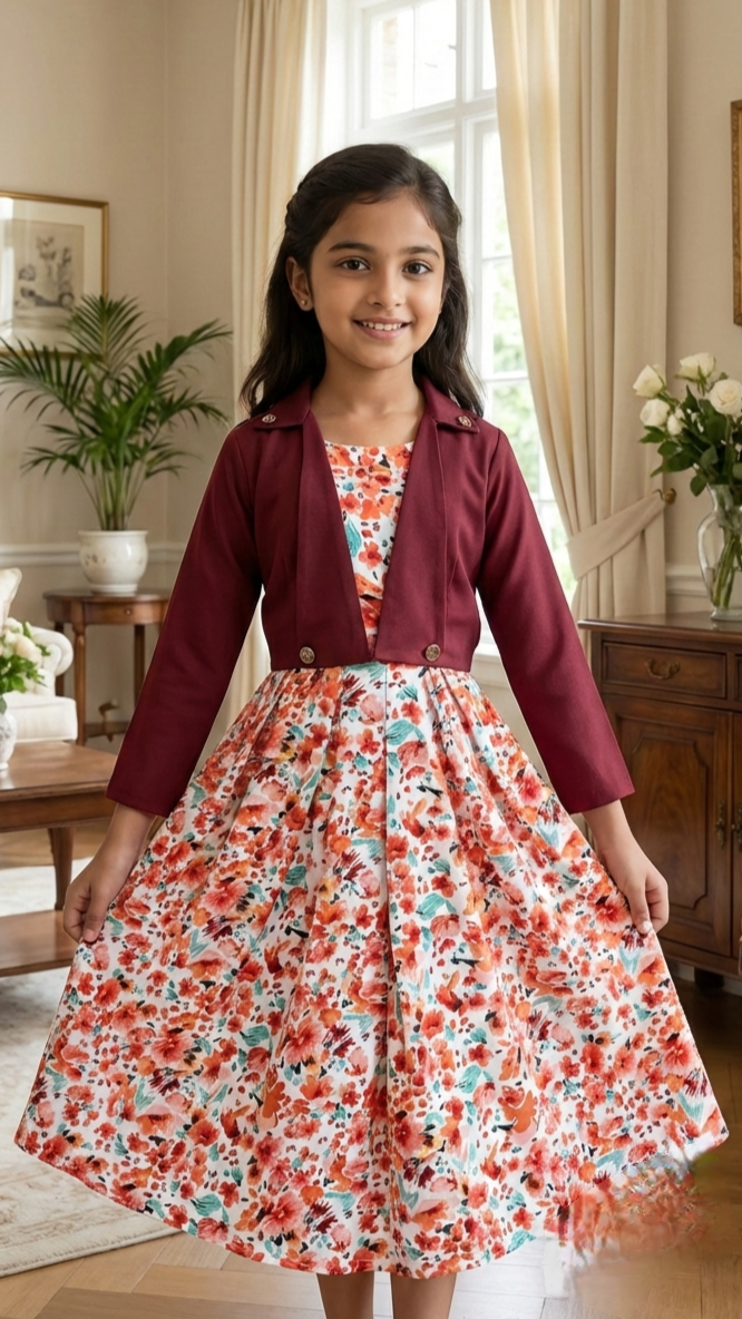 Long Frock Western With Koti Imported Georgette.