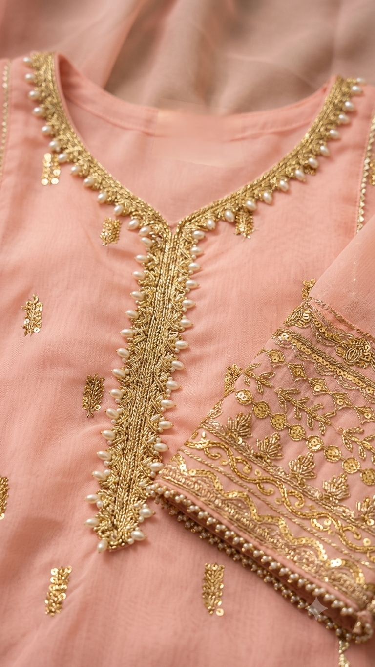 3 Piece Stitched Chiffon Formal Full Embroidery suit