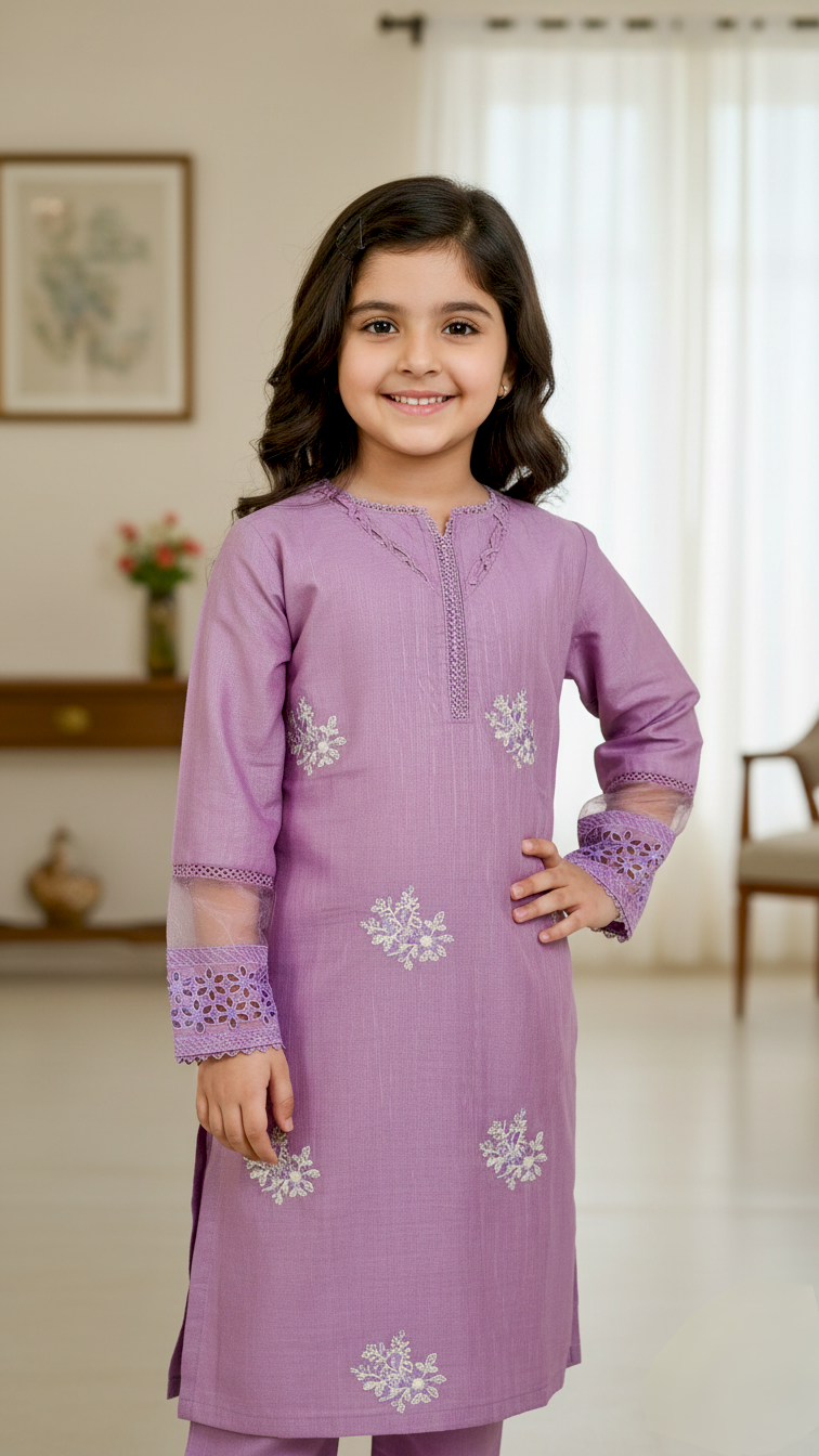 2 Piece Winter Khaddar Embroidery Suit.