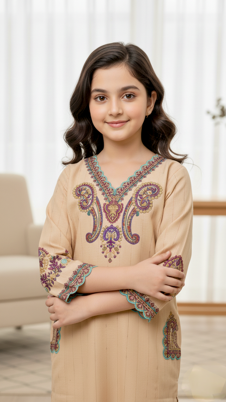 2 Piece Khaddar Embroidery Suit.