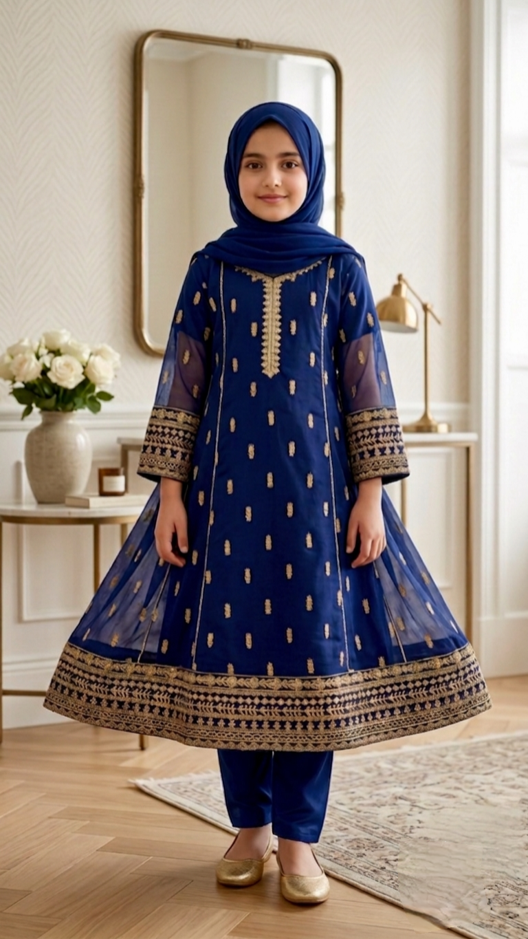 3 Piece Stitched Chiffon Formal Full Embroidery suit.