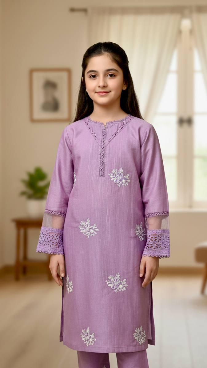 2 Piece Winter Khaddar Embroidery Suit.