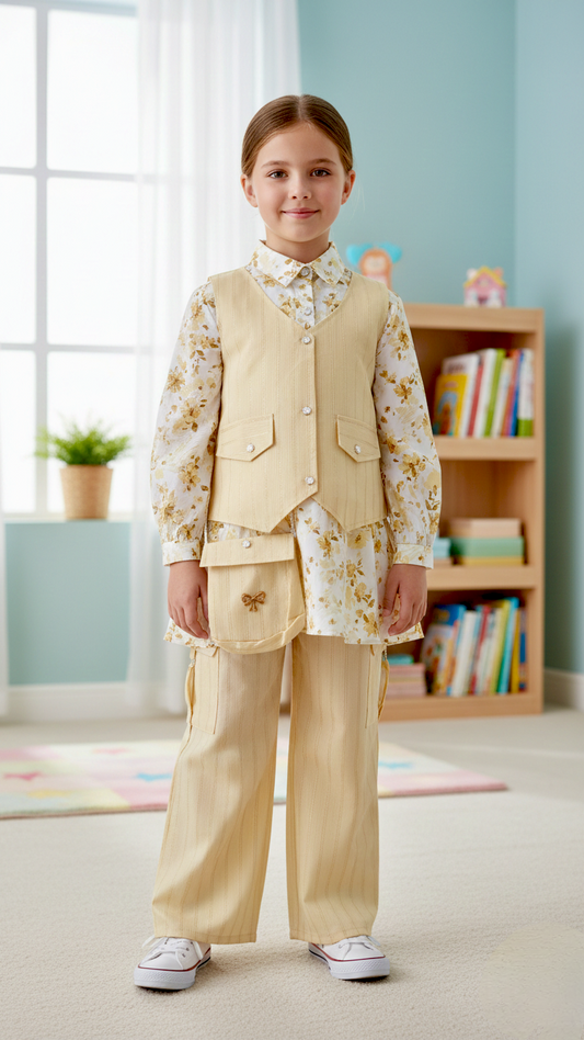 Western Style 4 Piece Coat Shirt With Cargo Pent & pouch.