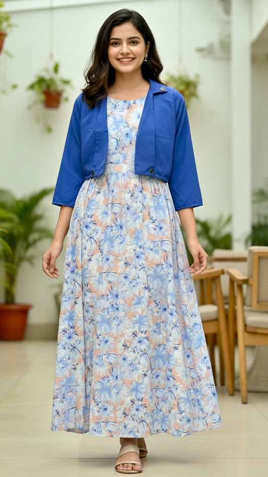 Long Frock Western With Koti.