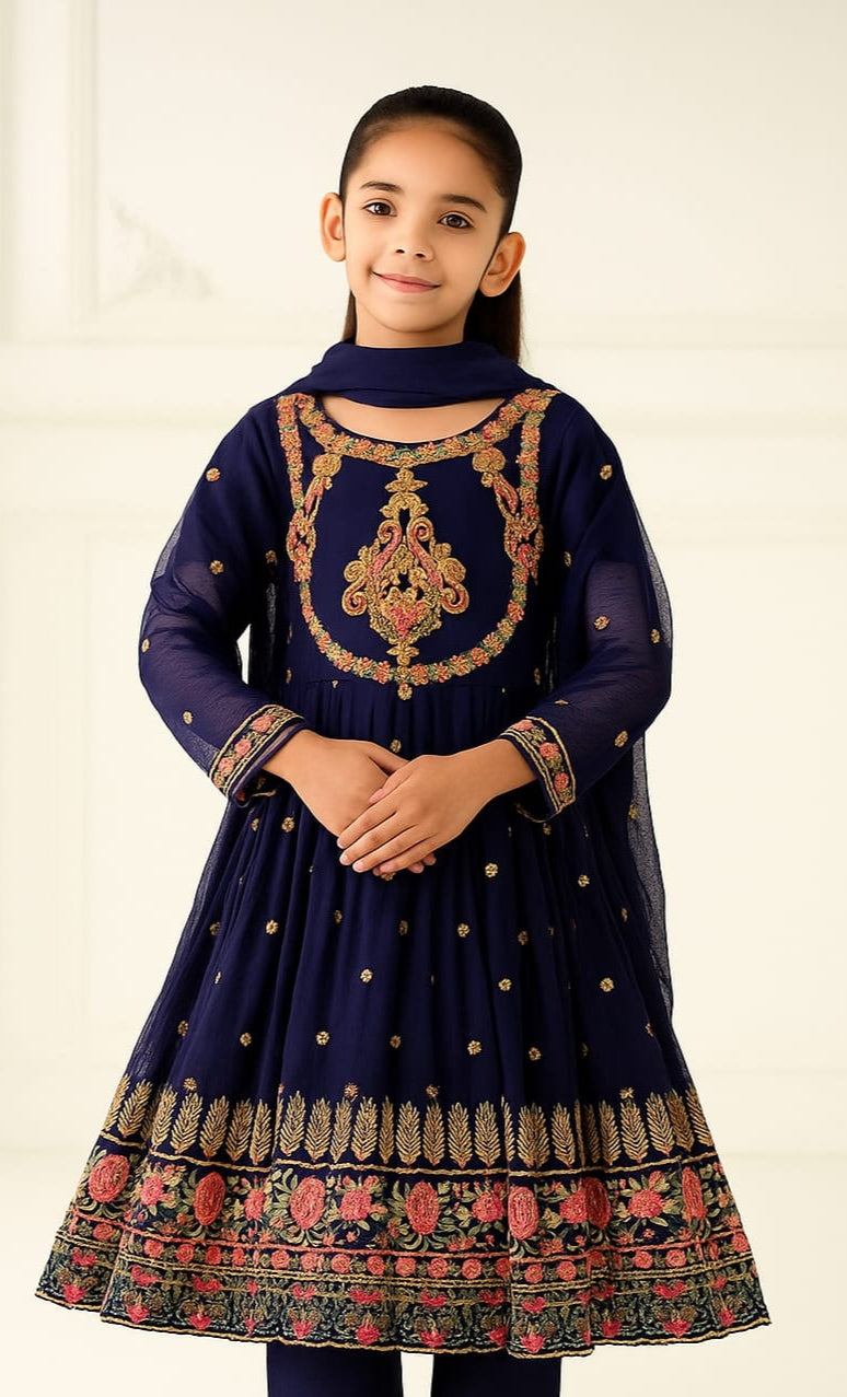 3 Piece Chiffon Embroidery Suits.