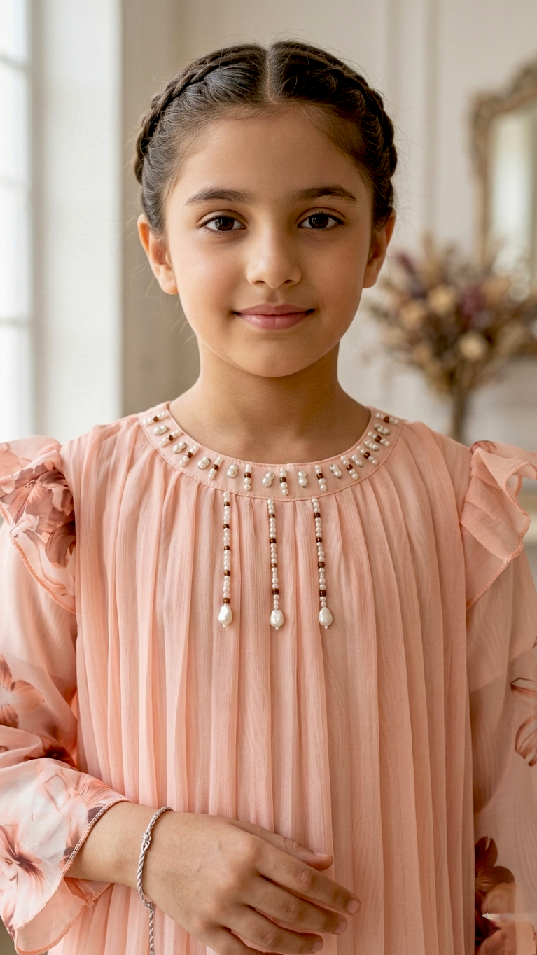 Pearl Work Stylish Western Wear Digital Print Suits With Pouch.