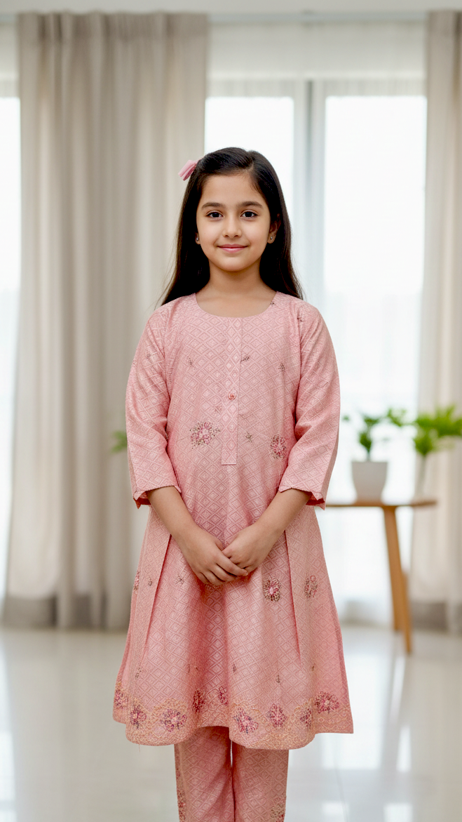 3 Piece Winter Cotton Jacquard Suit.