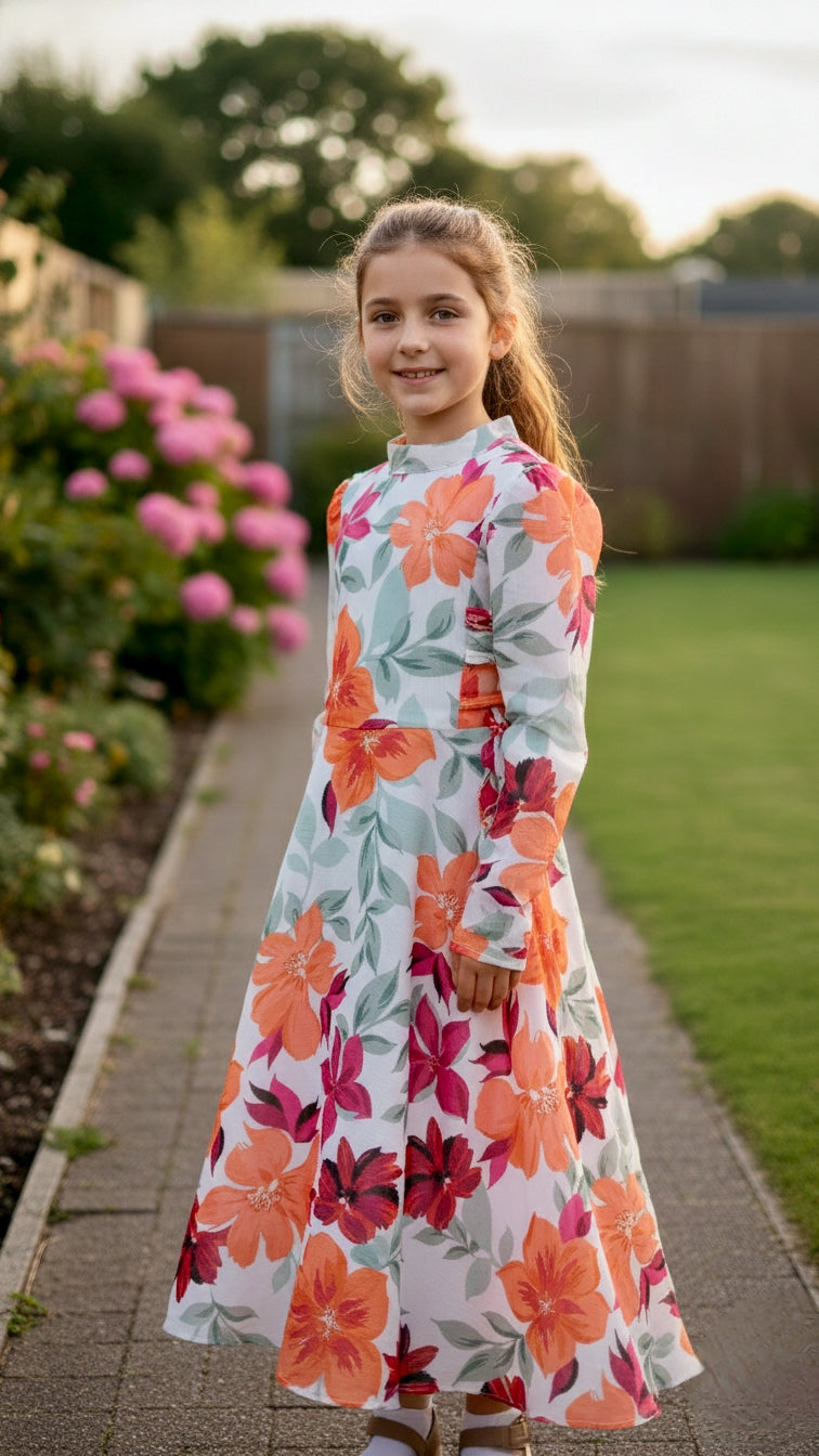 Beautiful Side Knot Puff Sleeves Frock.