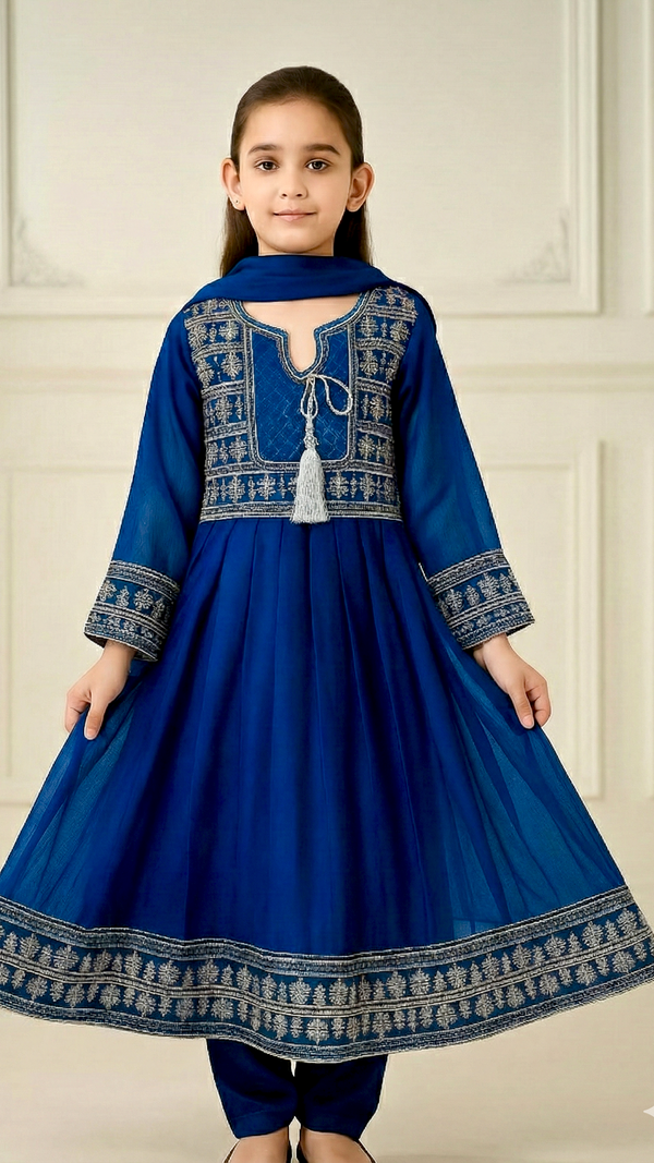 3 Piece Chiffon Embroidery Festive Collection Suit.