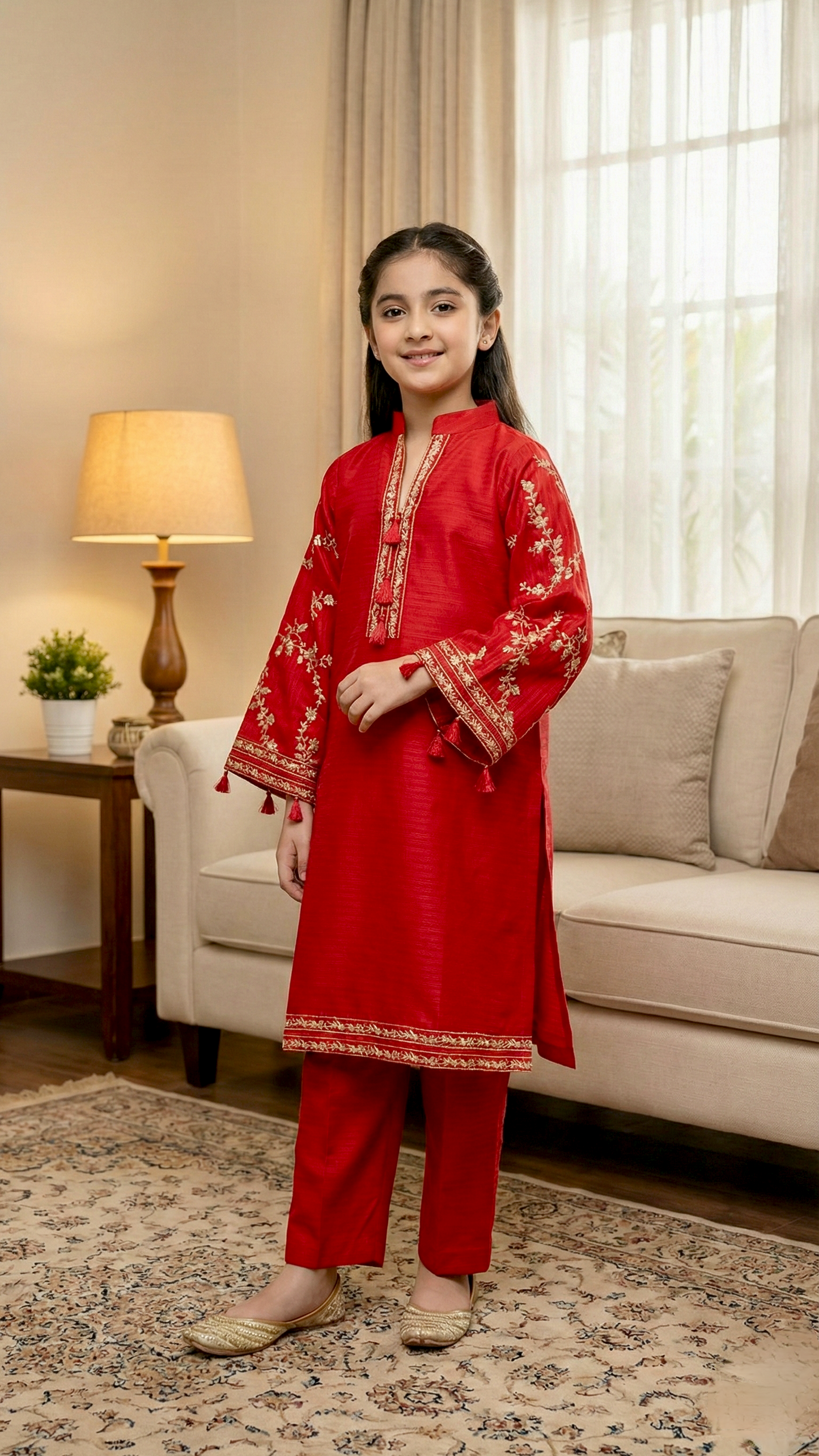 2 Piece Cotton Embroidery Suit.