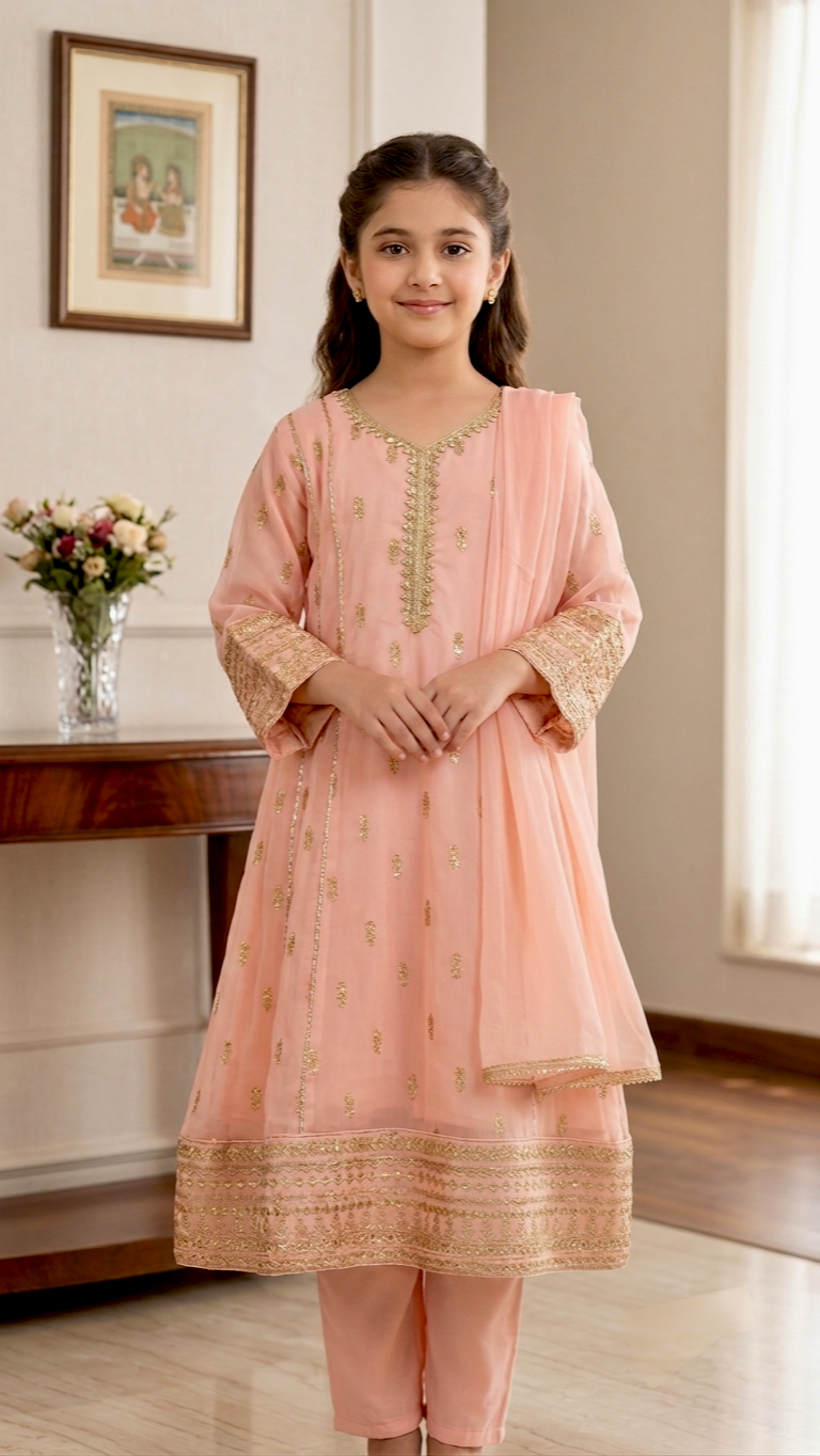 3 Piece Stitched Chiffon Formal Full Embroidery suit