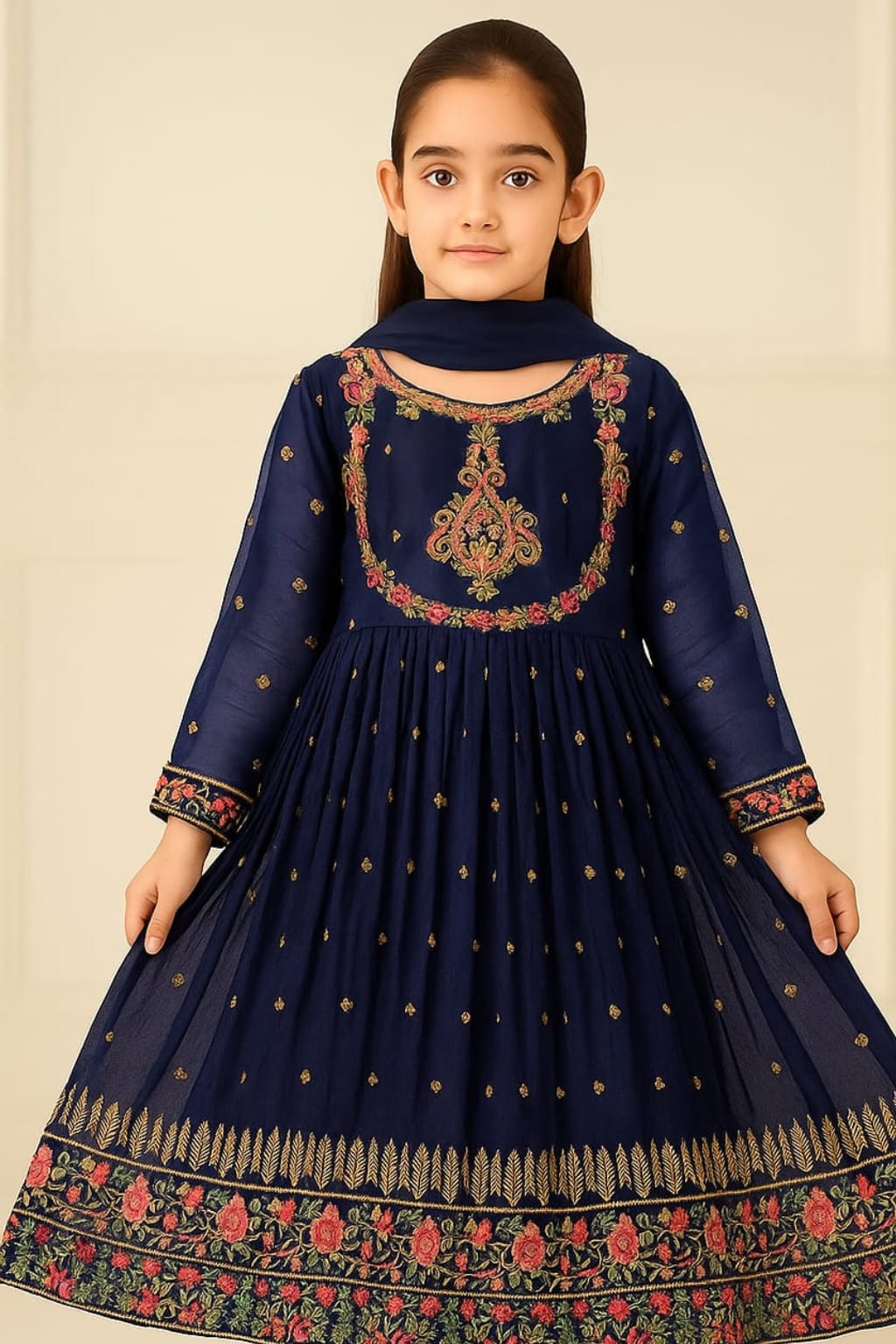 3 Piece Chiffon Embroidery Suits.