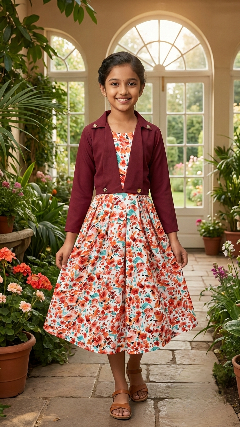 Long Frock Western With Koti Imported Georgette.