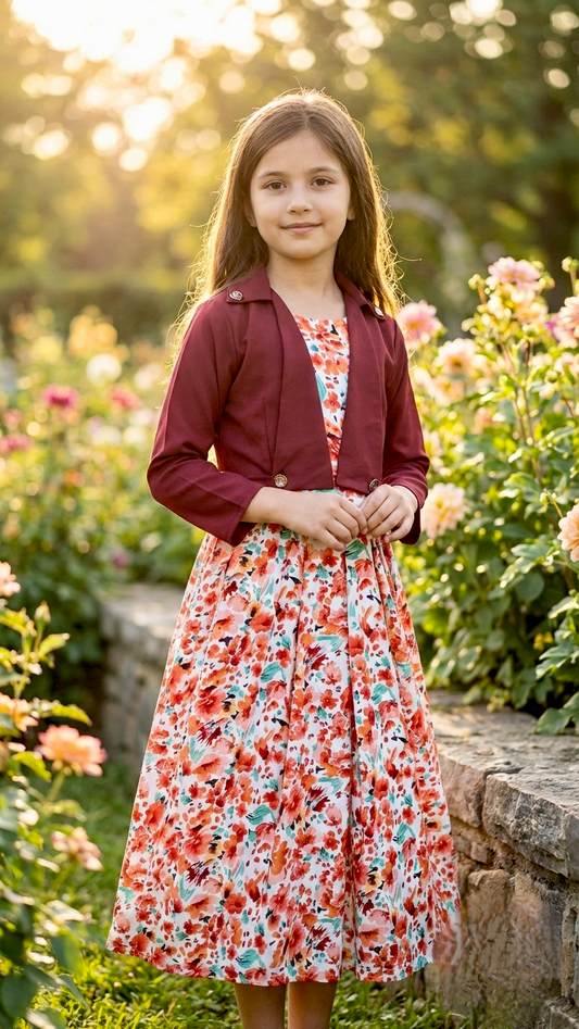 Long Frock Western With Koti Imported Georgette.