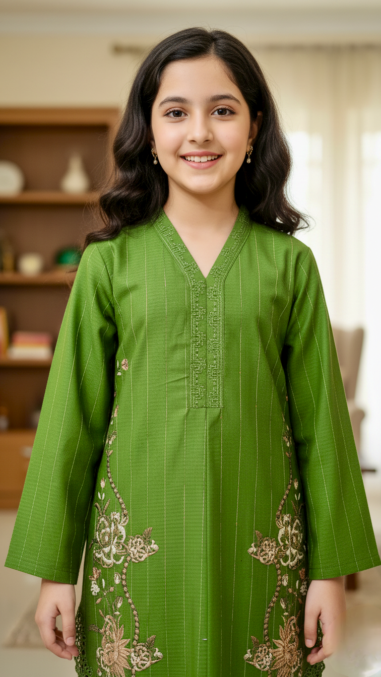 2 Piece khaddar Embroidery Suit Cutwork.