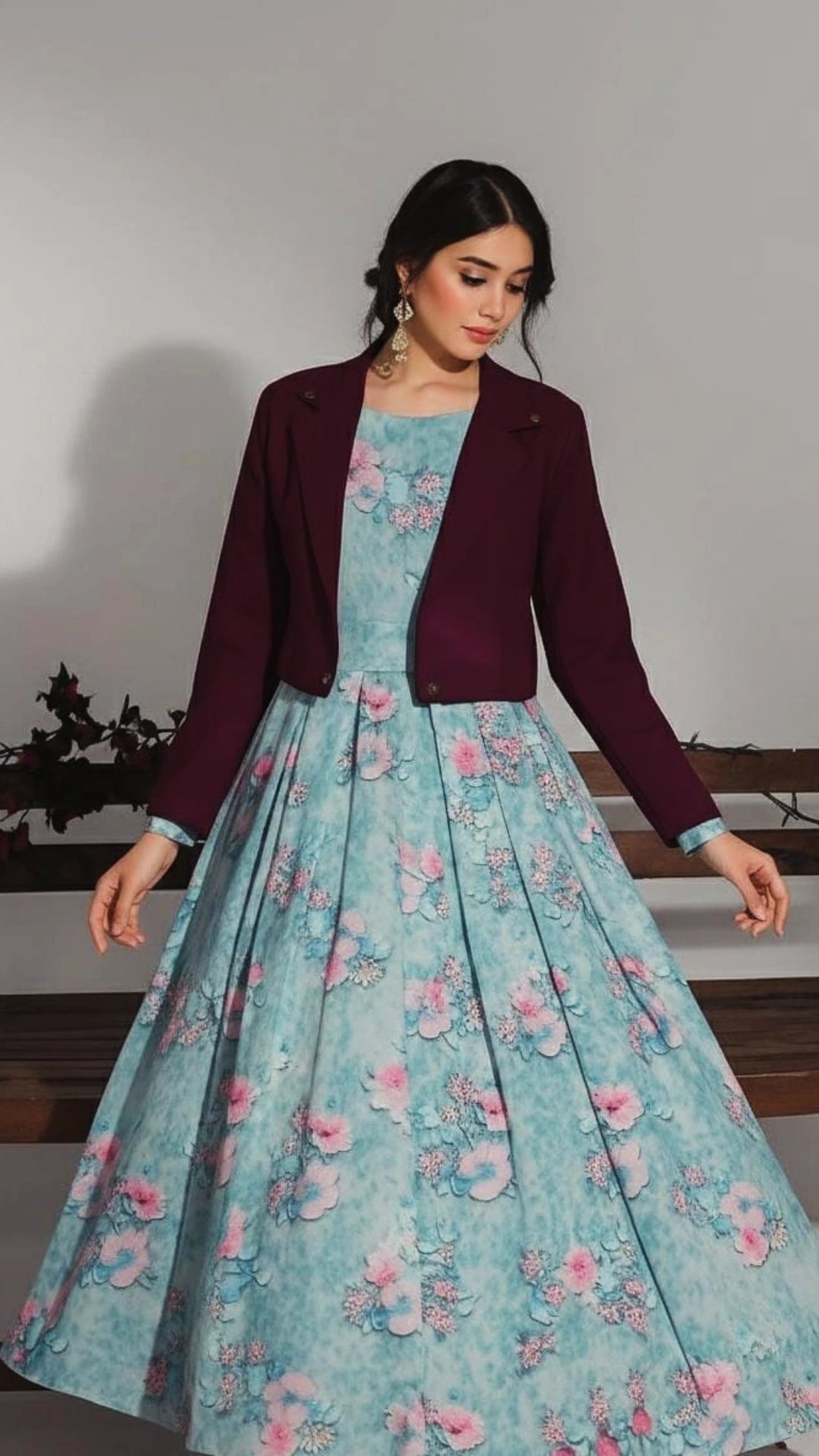 Western Long Frock With Koti.