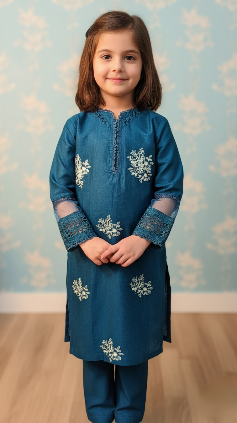 2 Piece Winter Khaddar Embroidery Suit.