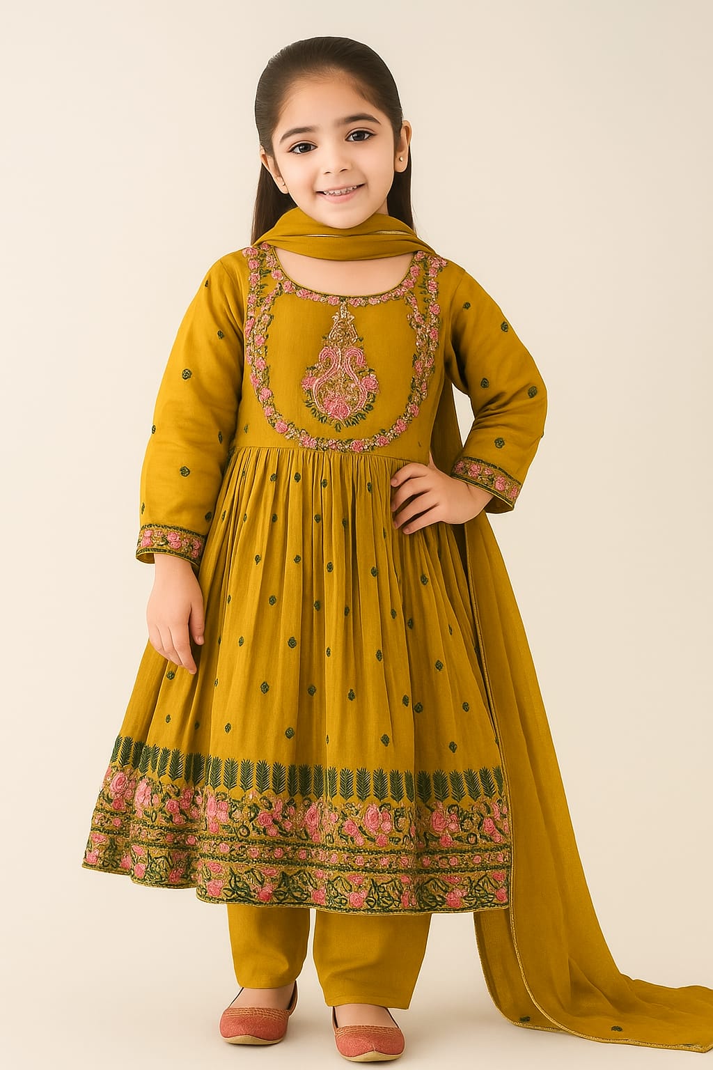 3 Piece Chiffon Embroidery Suits.