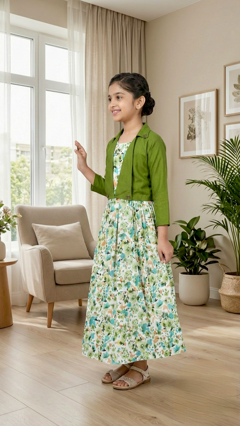 Long Frock Western With Koti Imported Georgette.